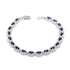 Sterling Silver tennis bracelet with oval shape blue sapphire CZ stones.