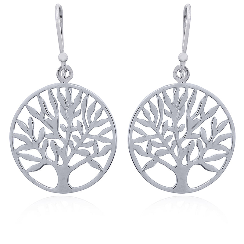 Sterling Silver Tree of Life Drop Earrings