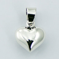 Sterling Silver Puffed Heart Necklace