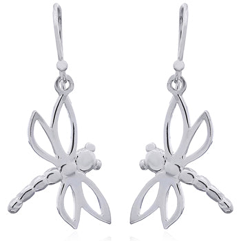 Sterling Silver Dragonfly Drop Earrings