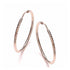 Rose Gold 35 mm Hoop Diamond Cut Earrings.