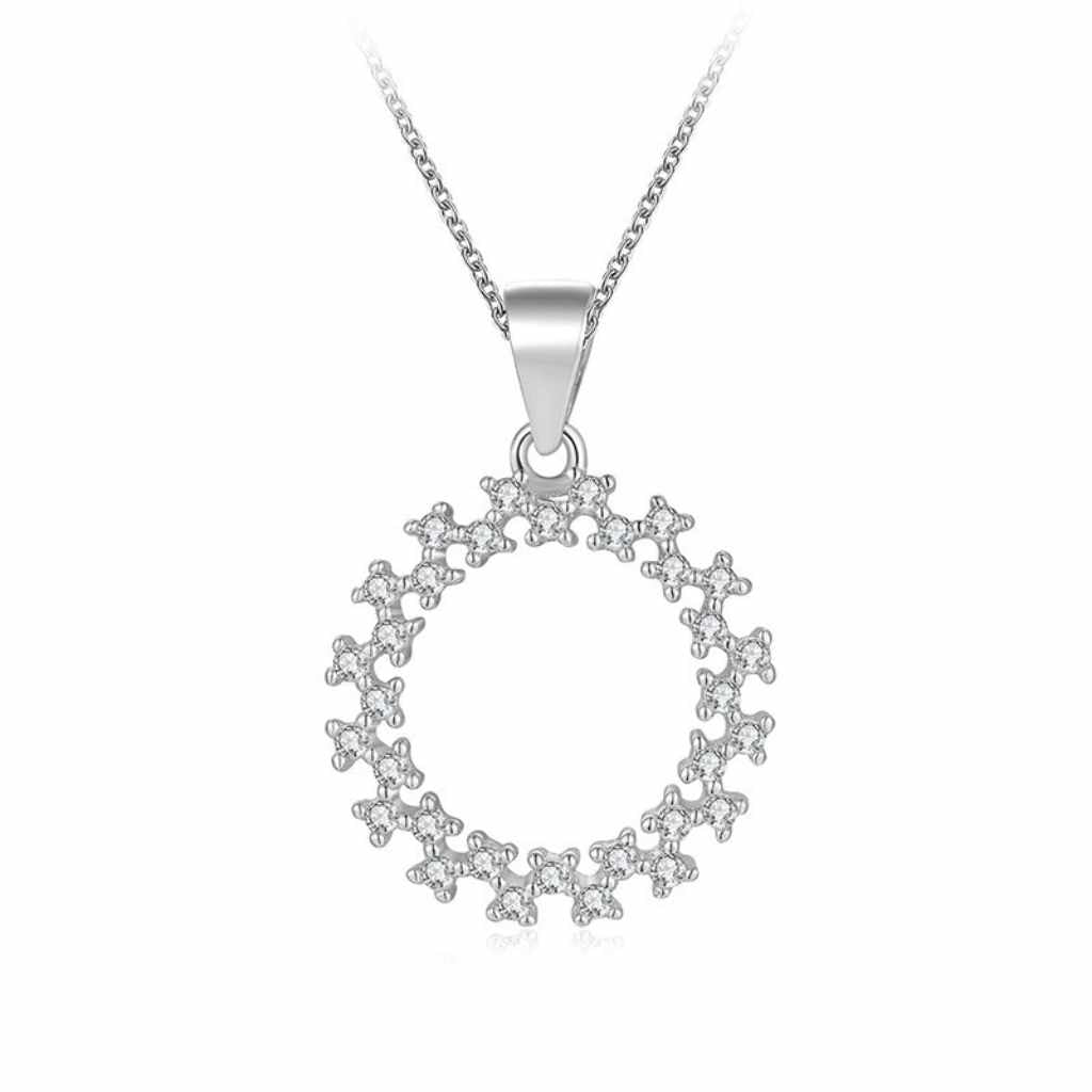 Sterling Silver Circle Necklace with hollow middle