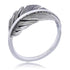 Sterling Silver Feather Ring with intricate detail on the feather.
