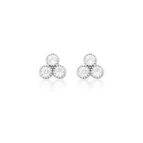Sterling Silver Three Circle Stud Earrings