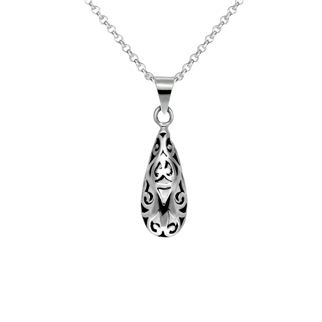 Sterling Silver Celtic Tear Drop Necklace