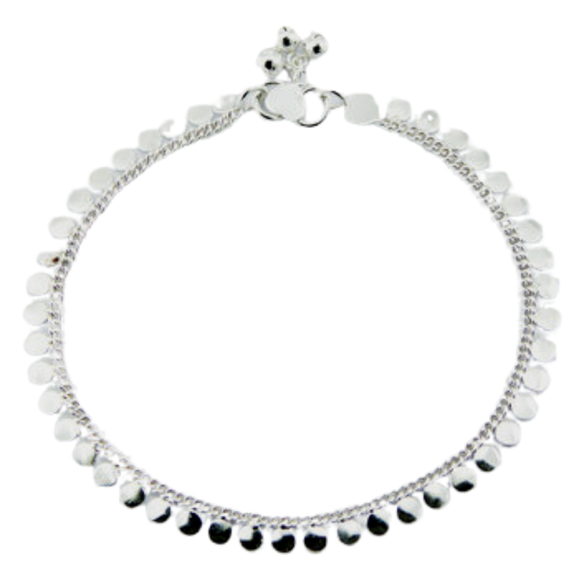 Sterling Silver Shiny Disc Anklet Silver Secrets