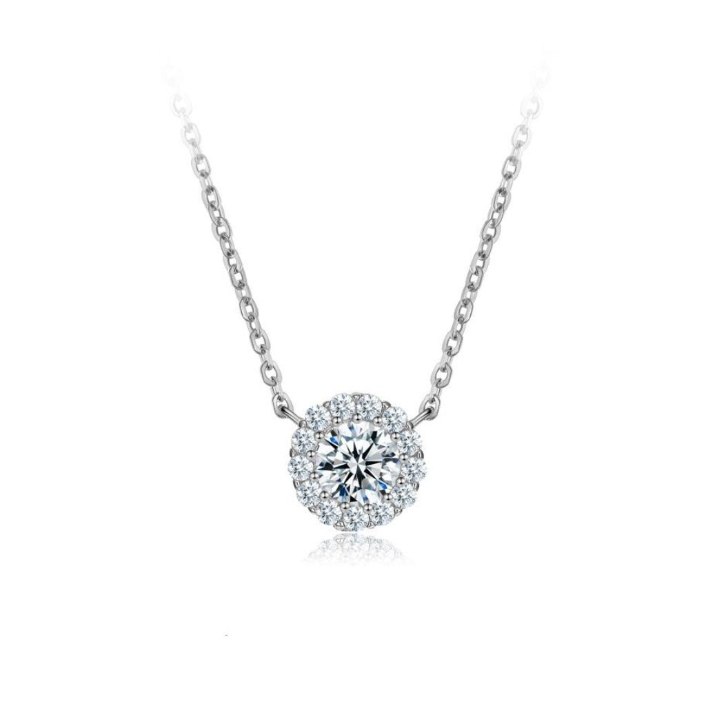 Sterling Silver Sparkle Halo Necklace