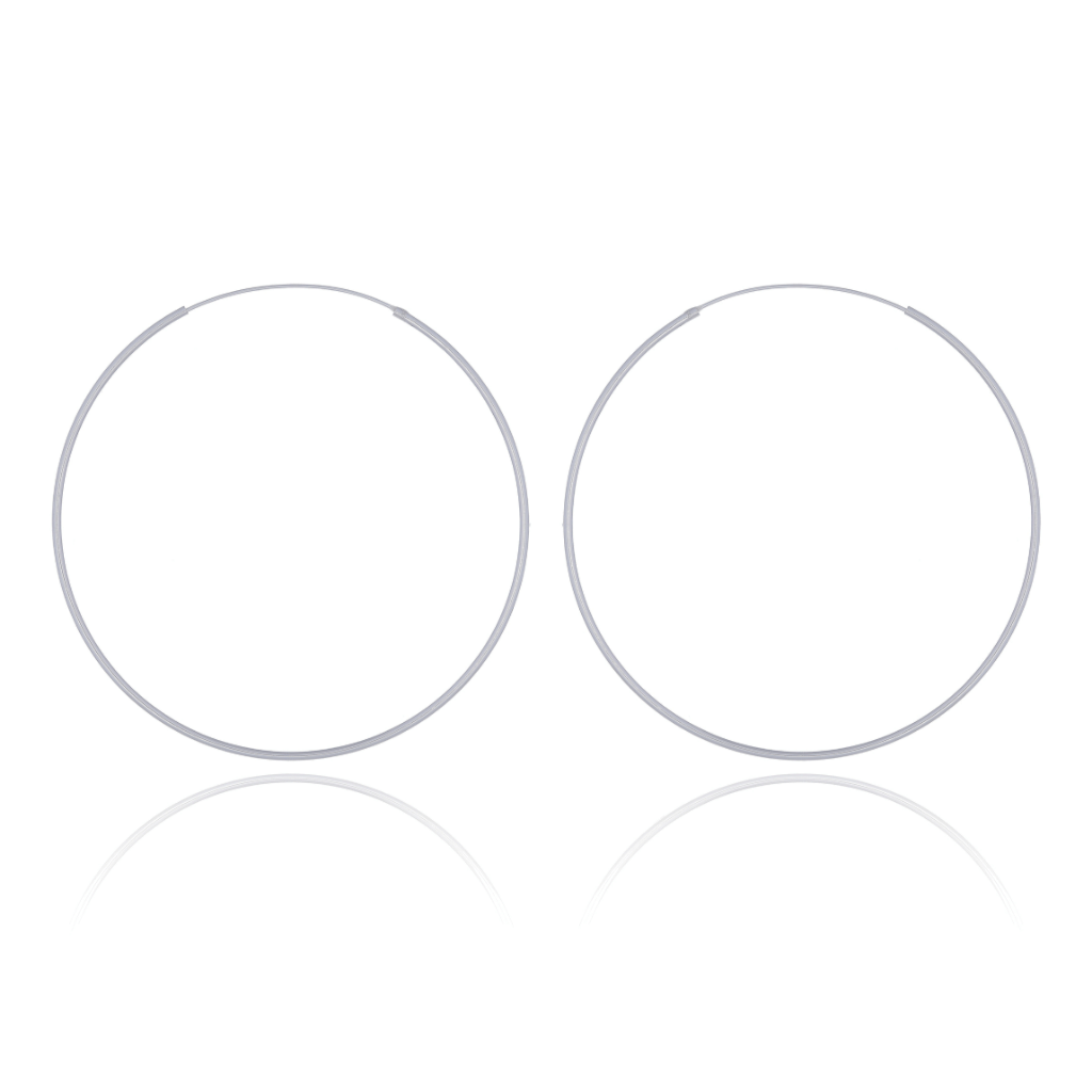 Big 80mm hoop earrings in sterling silver with high polish finish.