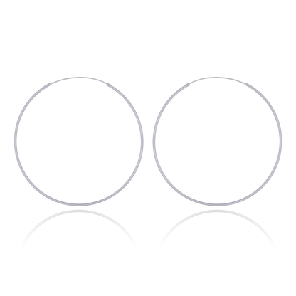Big 80mm hoop earrings in sterling silver with high polish finish.