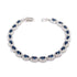 Sterling Silver tennis bracelet with oval shape blue sapphire CZ stones. 