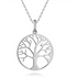 Sterling Silver High Polished Circle Necklace inside a tree with branches.