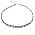 925 silver tennis bracelet in black and crystal cubic zirconia stones.
