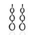 High polished sterling silver drop earrings featuring three interlinking circles hoops.