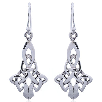 Drop earrings in Sterling Silver with high polish finish in a kite style design.