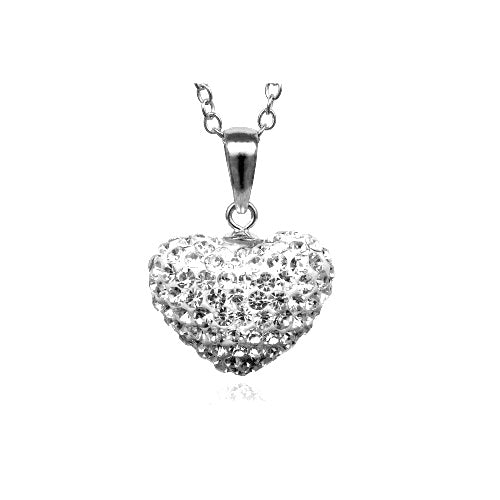 Sterling Silver Diamante Love Heart Necklace
