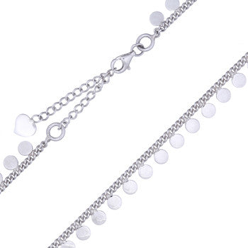 Sterling Silver Drop Circles Choker Necklace