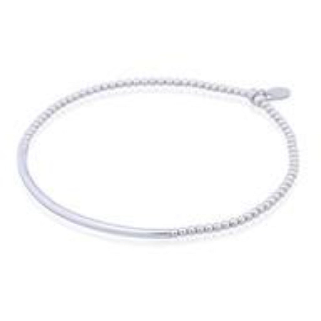 Sterling Silver Ball Bead bracelet featuring a high polish slim bar.