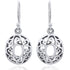 Quality oval shape celtic style sterlimg silver earrings with a high polish finish.