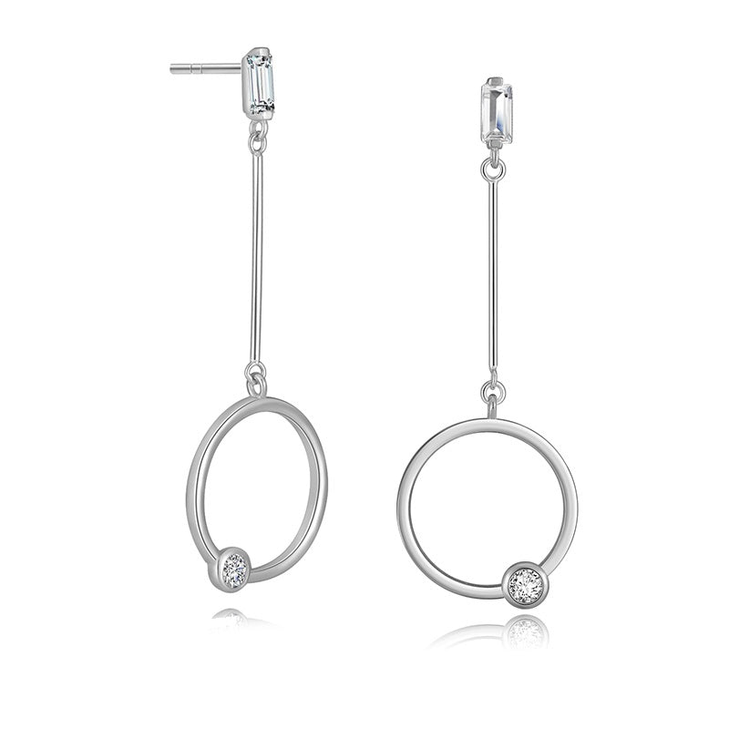 Sterling Silver Sparkle Drop Earrings