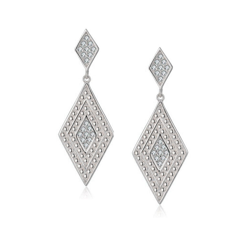 Sterling Silver Diamond Drop Earrings