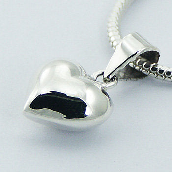 Sterling Silver Puffed Heart Necklace