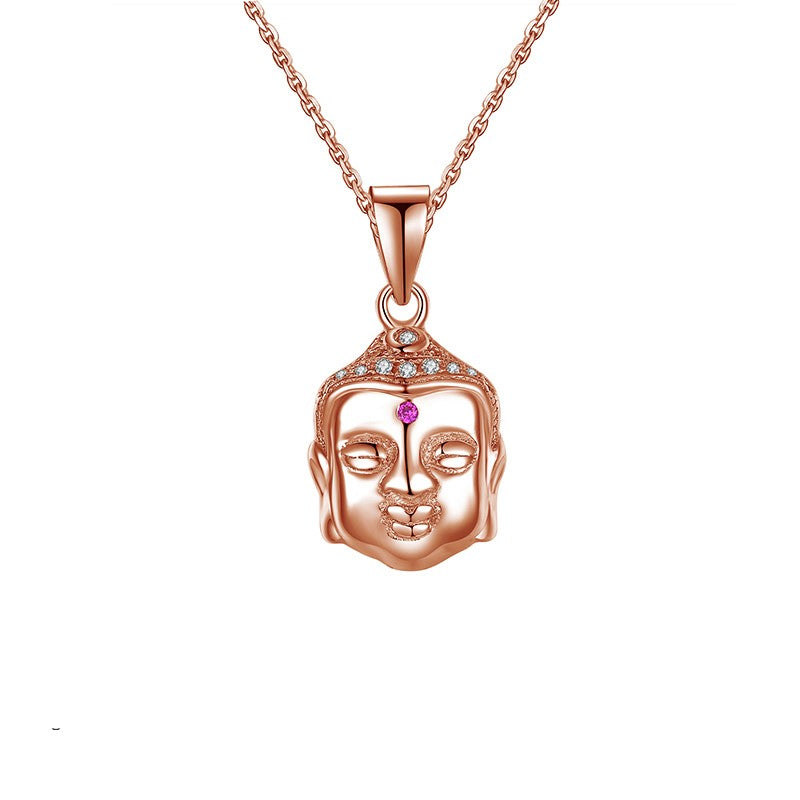 Sterling Silver Rose Gold Buddha Necklace