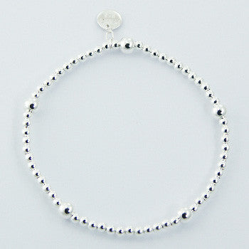 Sterling Silver Beaded ball bracelet shinning polish finish.