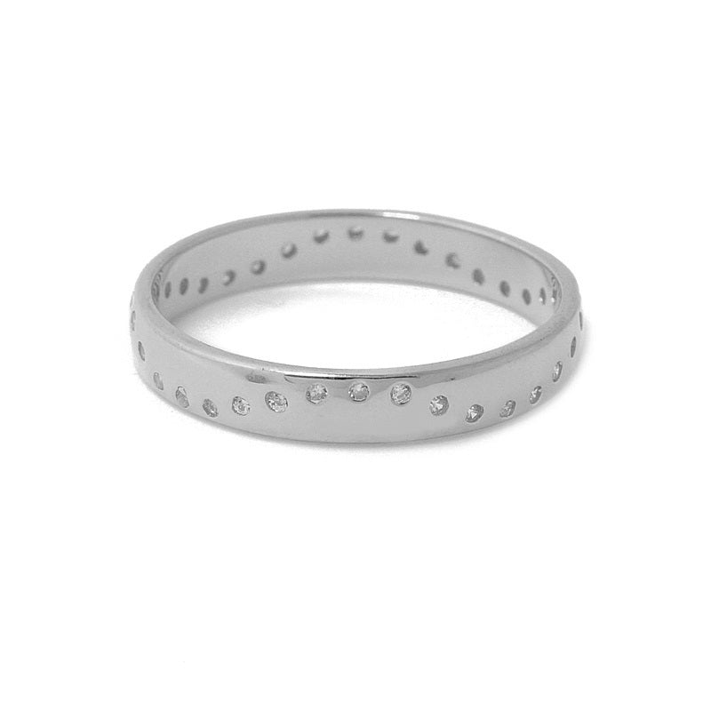 Sterling Silver Diamante Band Ring