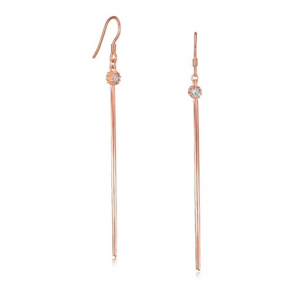 Earrings with french hook small circle diamond with fine long tassels .