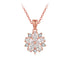 Cubic zirconia stones make up a stunning shape flower on a stunning rose gold chain.