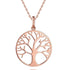 Rose Gold Intricate Tree of Life Necklace on Chain.