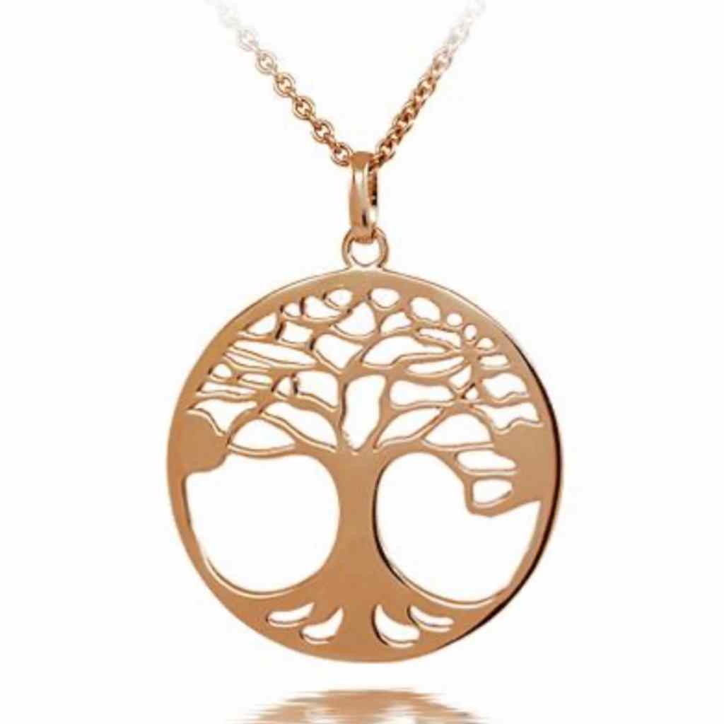 Rose Gold Large Circle Tree of life intricate detail on the tree.