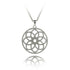 Sterling Silver Geometric Circle Pendant Encrusted with Sparkling CZ Stones