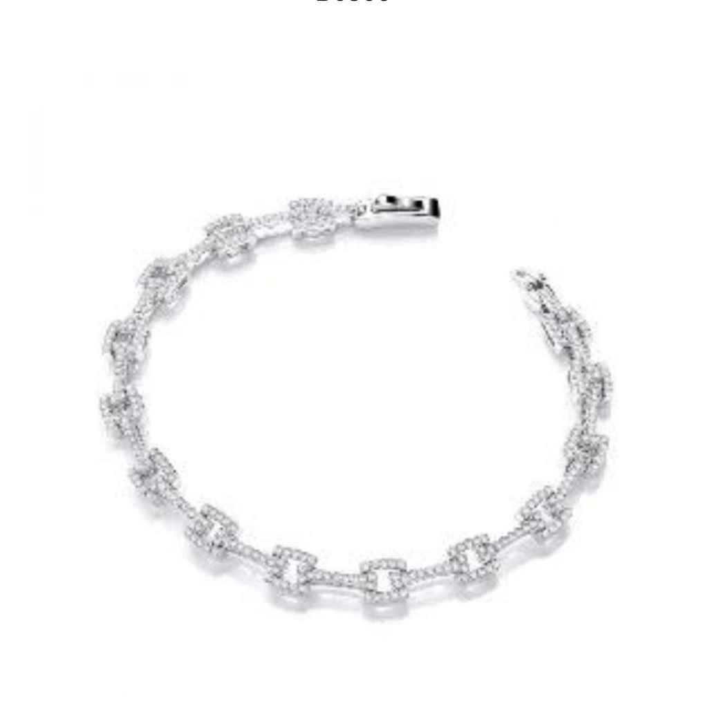 Cubic Zirconia bracelet with squares in between links.