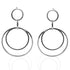 Sterling Silver two large circles interlocking earrings with a high polish finish.