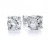 Solitaire cubic zirconia stud earrings crafted in Sterling Silver.