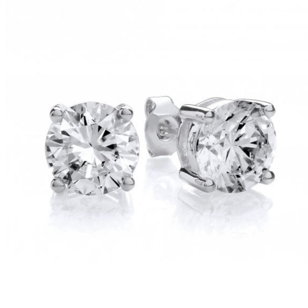 Solitare cubic zirconia stone earring studs.