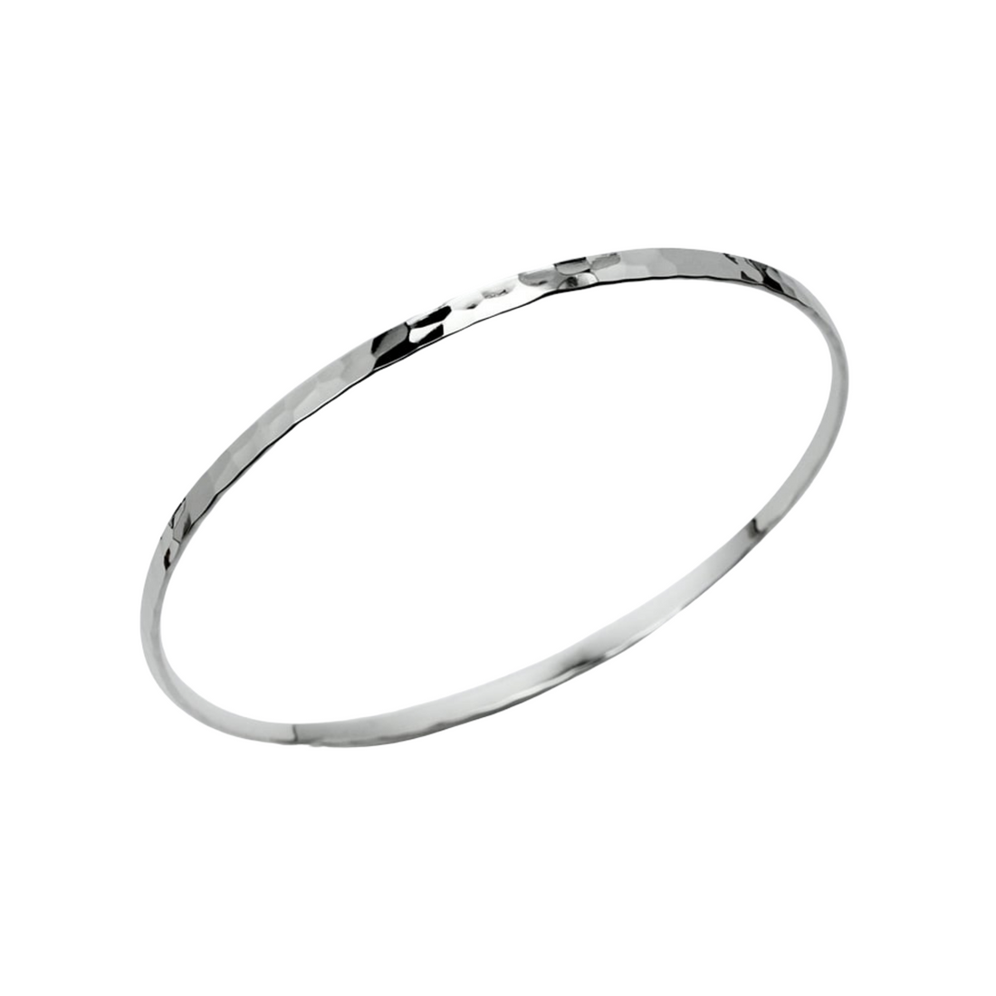 Sterling Silver Hammered Bangle