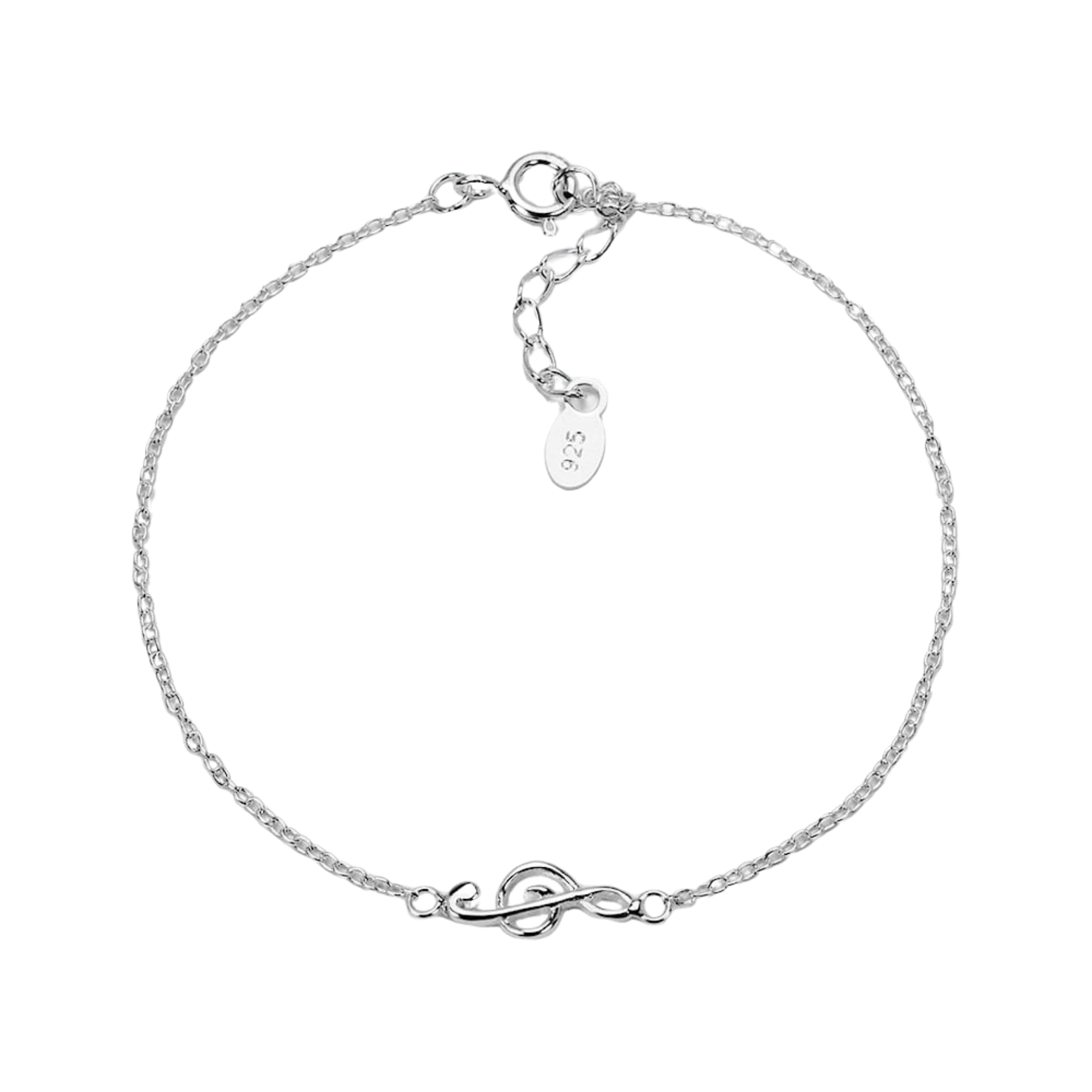 Sterling Silver Musical Note Charm Bracelet