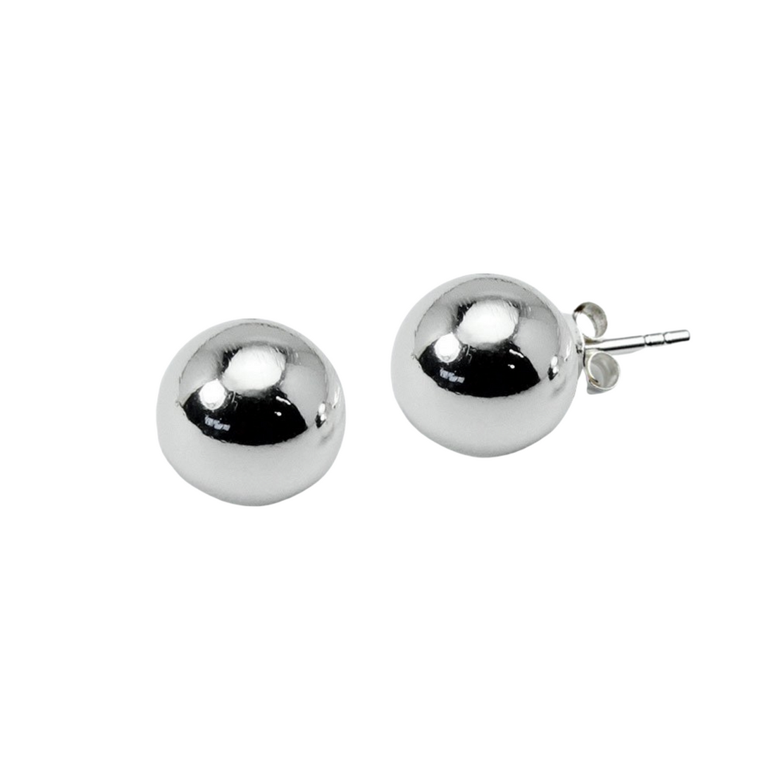 Sterling Silver 12 mm Polished Ball Studs