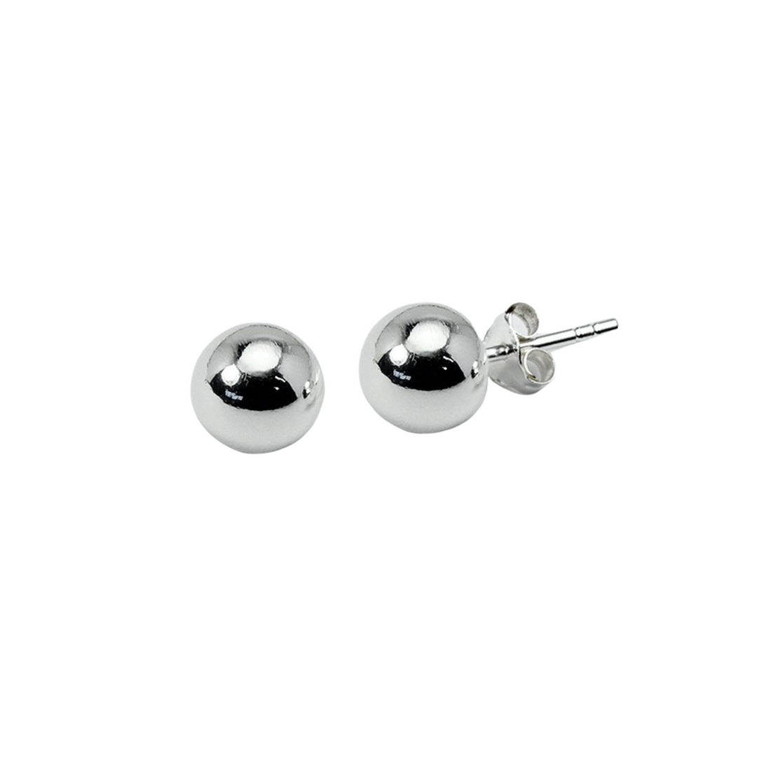 Sterling Silver 8mm Polished Ball Studs