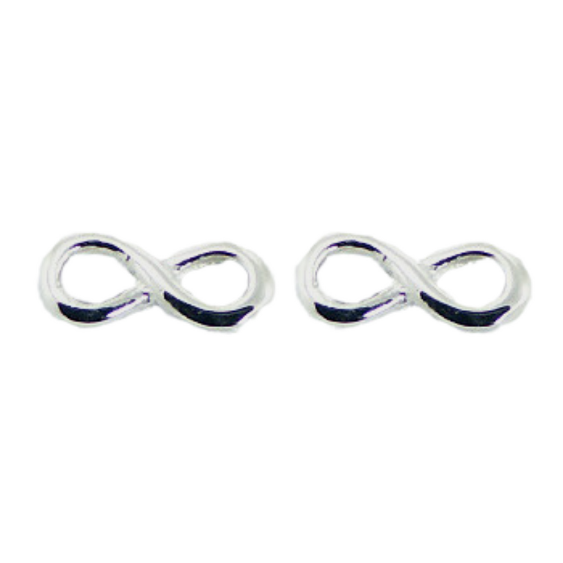 Sterling Silver Infinite stud earrings.