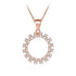 Rose gold necklace with a stunning circle charm encrusted with cubic zirconia stones.