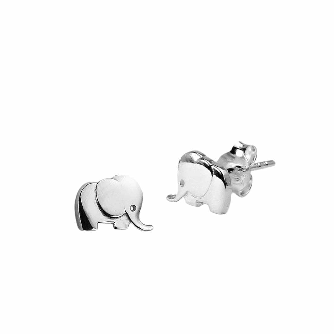 Elephant design of baby elephant crafted from Sterling Silver with high polish finish.