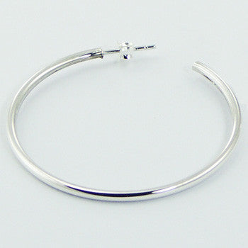 Sterling Silver Hoop 44 mm Stud Earrings