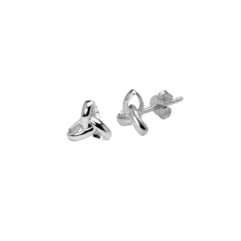 Sterling Silver Trinity Knot Stud Earrings