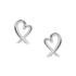 Sterling Silver Earrings in shape of open love heart.